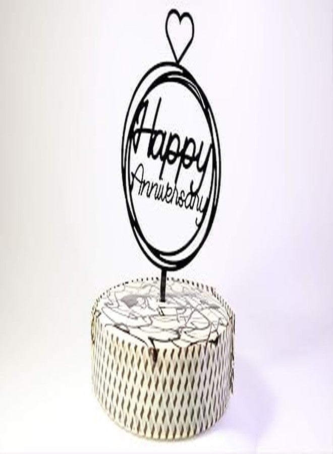 BRIJBAZAAR Cake Topper (Happy Anniversary Golden 1pc), Random Design - Image 3